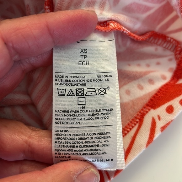 Old Navy Orange & White Tropical Short Sleeve T-Shirt Dress Size XS - Picture 6 of 6